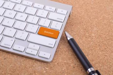 Business concept: computer keyboard  with Solution word on enter