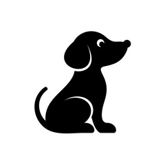 Cute black vector dog icon - 105446895