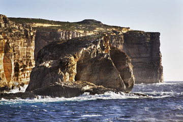Fototapeta na wymiar Fungus Rock on Gozo island. Dwejra Bay. Malta