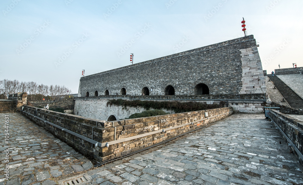 Wall mural ancient city wall, zhonghua gate, Nanjing, China