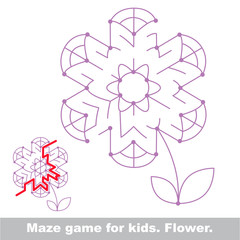 Search the way. Flower kid maze game.