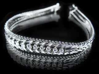 Brilliant bracelet, isolated on black.