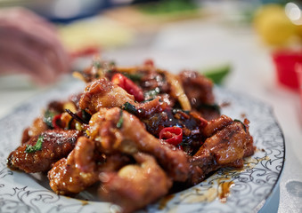 Caramelized chicken wings