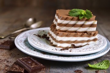 Sour cream gelly  with chocolate.