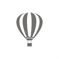 Hot air balloon icon on white background