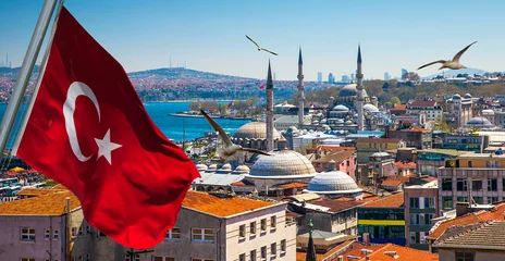 Kussenhoes Istanbul de hoofdstad van Turkije, oostelijke toeristische stad. © seqoya