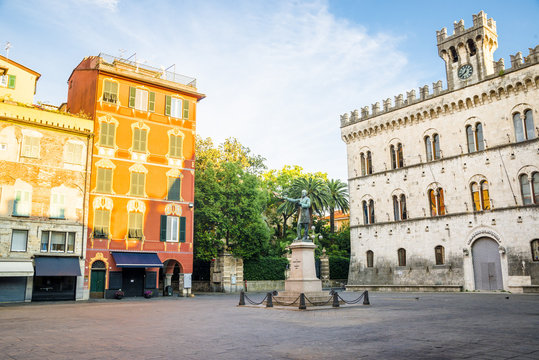 buildings in the city centre of Chiavari, Italy