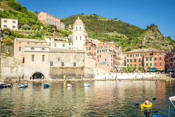 Colorful harbor at Vernazza, Cinque Terre, Italy