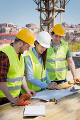 Construction site meeting