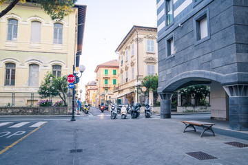 buildings in the city centre of Chiavari, Italy