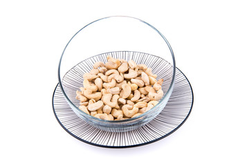 cashews on a plate and in a bowl