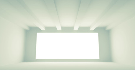 Obraz premium Empty room interior with white blank screen 3d