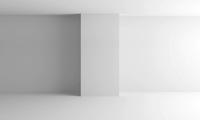 White empty room interior. 3d illustration