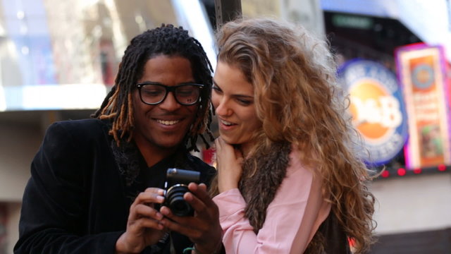 Young couple taking self portrait