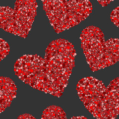 Abstract background with colored hearts