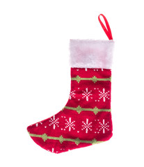 Christmas stocking isolated on white background