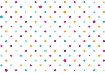 Pastel Colorful Dots White Background Vector Illustration
