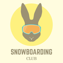 Rabbit with Snowboard goggles.