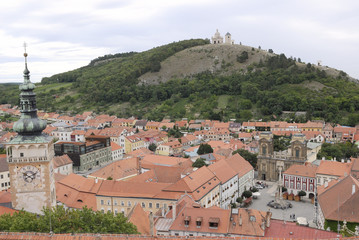 Fototapeta na wymiar View of Mikulov (Nikolsburg) from hill. (Moravian Region, Czech