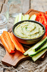 eggplant White bean dip with vegetables