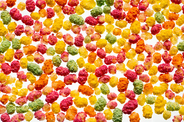 Colorful Sugar Coated Puffed Maize and Rice.
