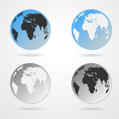 Collection of icons Earth Globe - vector illustration.