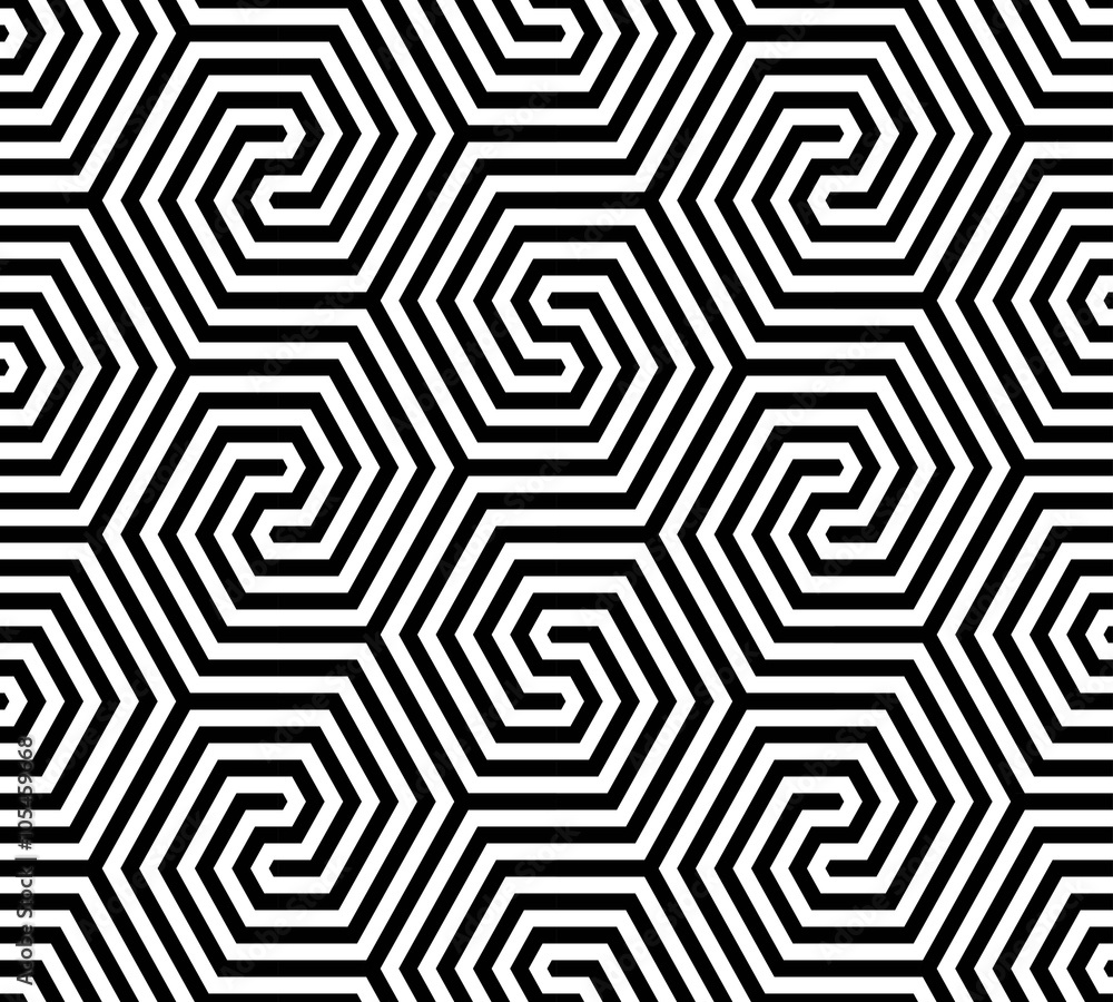 Wall mural vector seamless texture. modern abstract background. repeated monochrome pattern of polygonal lines 