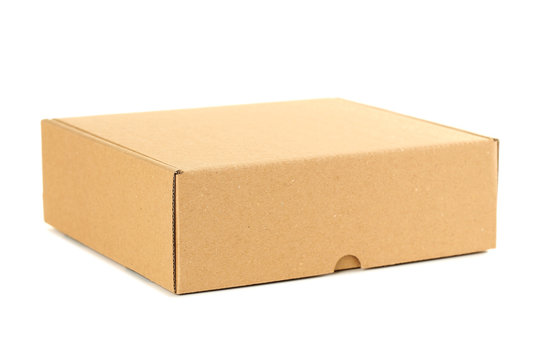 Empty cardboard box isolated on a white