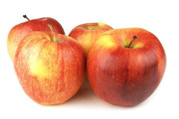 Ripe red apple Isolated on white background