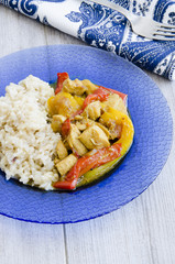 Stew chicken Thai style with rice