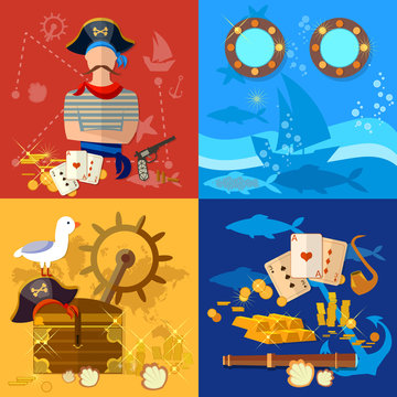 Pirate adventure set treasure chest