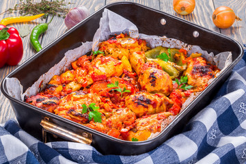 fried chicken and vegetables
