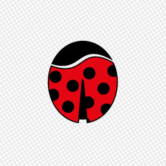 Ladybug color icon. Idea for hairpin or magnet