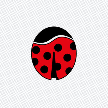 Ladybug color icon. Idea for hairpin or magnet