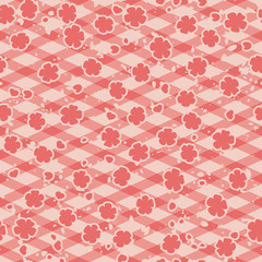 Pink pretty tablecloth with sakura. Seamless pattern. Splash can be hide