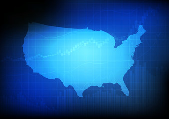 Vector : USA Map with business background