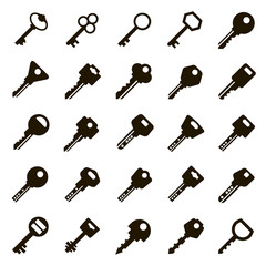 25 icons of door keys