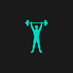 Strong man icon illustration of fitness