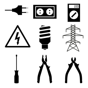 electrical icon set