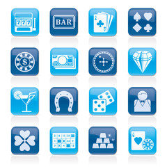 Gambling and Casino icons  - vector icon set 