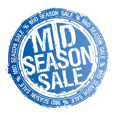 Vector stamp blue imprint mid season sale.