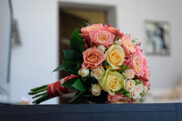beautiful wedding bouquet from roses