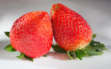 Two berries of strawberry