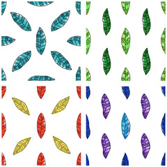 Seamless pattern with leaves. Doodle style