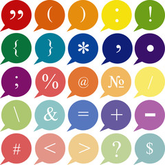 Set keyboard characters flat color