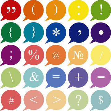 Set keyboard characters flat color