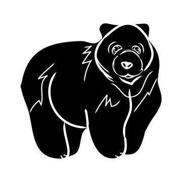 Brown bear 0 - black silhouette