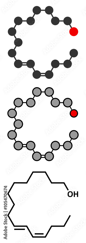 Poster Bombykol insect pheromone molecule. 