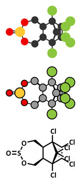 Endosulfan insecticide molecule. 