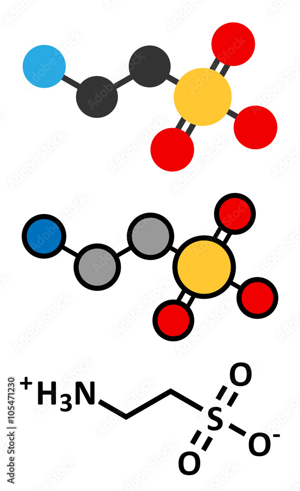 Poster taurine (2-aminoethanesulfonic acid) molecule.